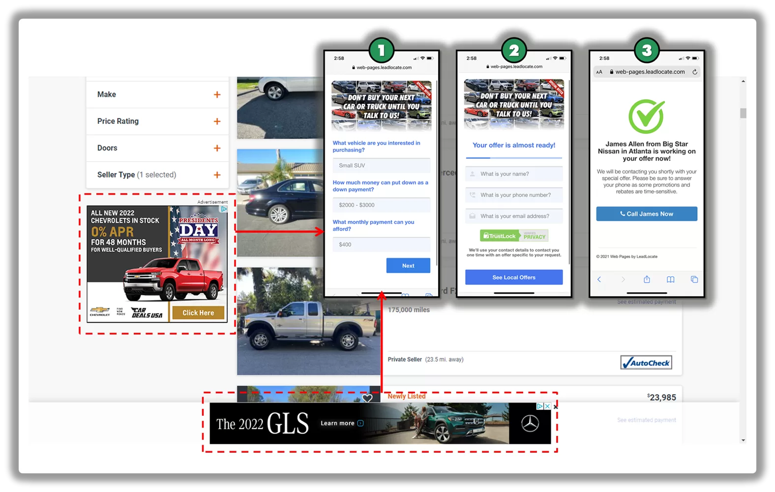 Example of a dealership advertisement served to local car shoppers